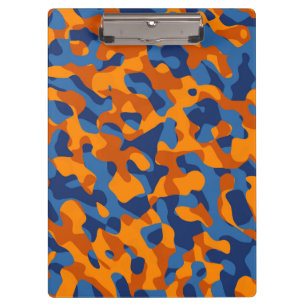 Blaues Orange Camouflage Druckmuster Klemmbrett