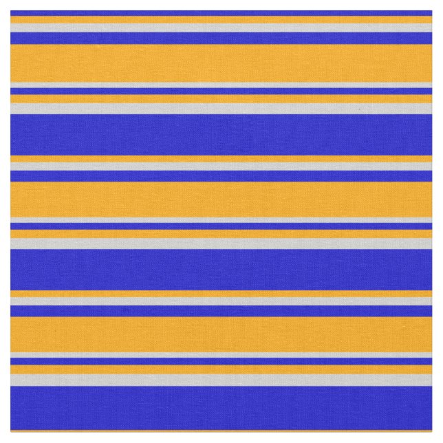 Blaues, orangefarbenes und leicht graues Muster Stoff (Nahaufnahme)