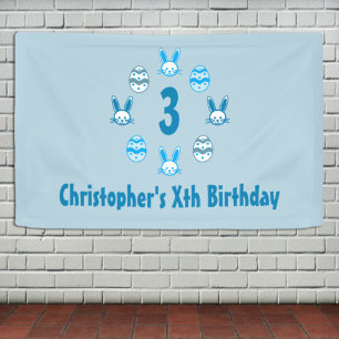 Blaues Ostern 3. Geburtstag Banner