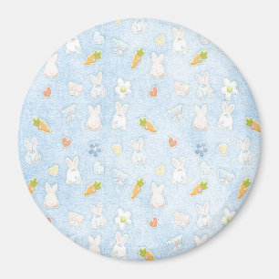 Blaues Ostern-Muster Magnet