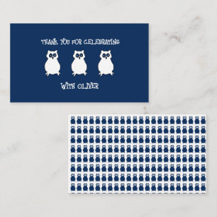 Blaues Owl Geburtstag Mitteilungskarte