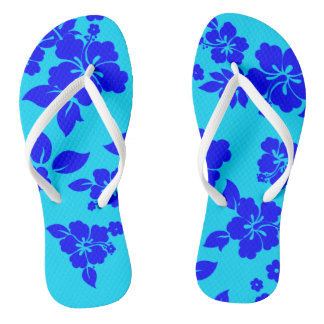 Blaues Ozean-Hawaiianer-Muster Flip Flops
