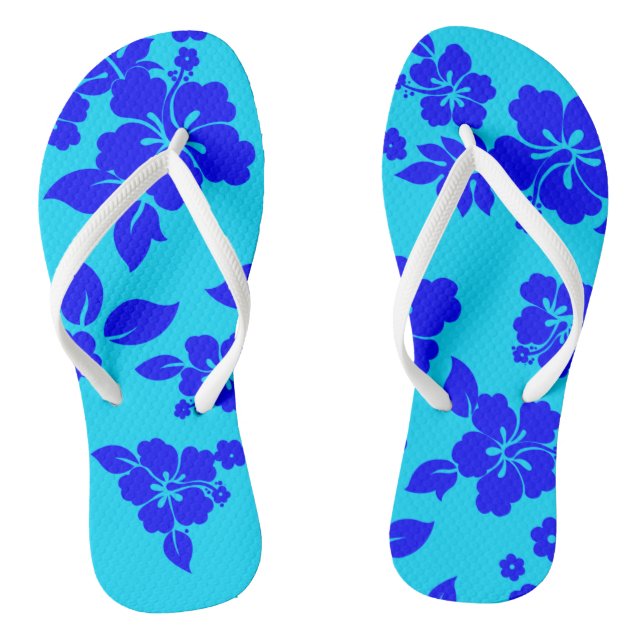 Blaues Ozean-Hawaiianer-Muster Flip Flops (Fußbett)