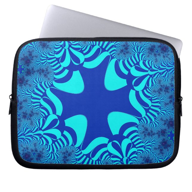 Blaues Ozeankreuz Laptopschutzhülle (Vorderseite)