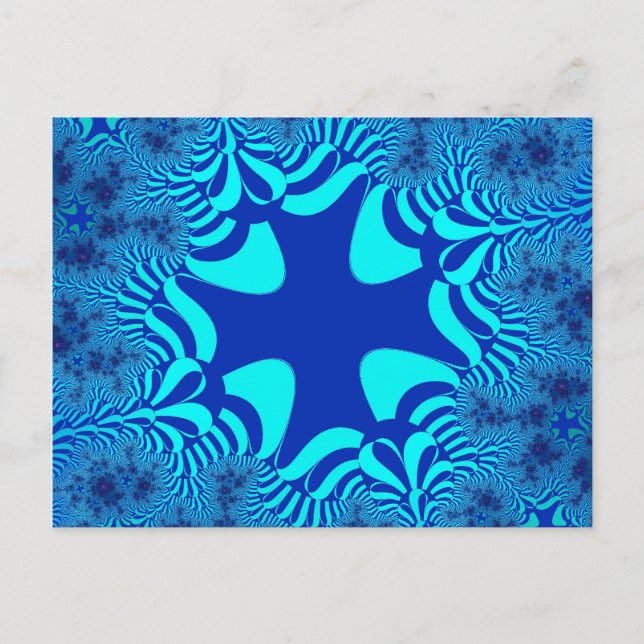 Blaues Ozeankreuz Postkarte (Vorderseite)