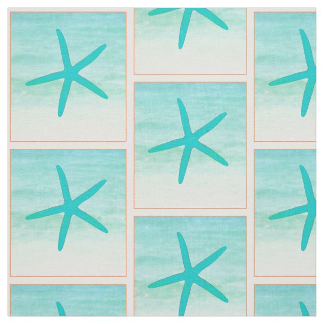 Blaues Ozeanstarfish-Gewebe Stoff (Muster)