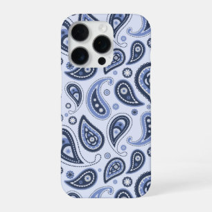 Blaues Paisley-Muster iPhone 16 Pro Hülle