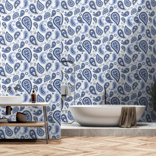 Blaues Paisley-Muster Tapete