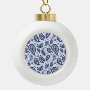 Blaues Paisleymuster Keramik Kugel-Ornament