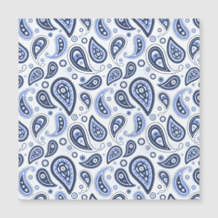 Blaues Paisleymuster Magnetkarte