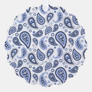 Blaues Paisleymuster Ornament Karte