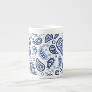 Blaues Paisleymuster Prozellantasse