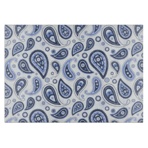 Blaues Paisleymuster Schneidebrett