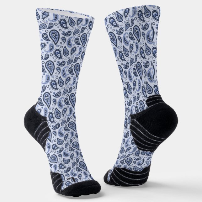 Blaues Paisleymuster Socken (Gewinkelt)