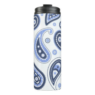Blaues Paisleymuster Thermosbecher