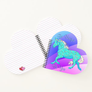 Blaues Palomino-Pferd (pastellfarbener Regenbogen) Notizbuch