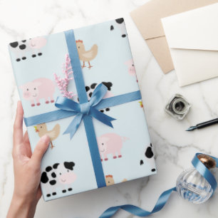 Blaues Papier für das Muster von Landtieren Geschenkpapier