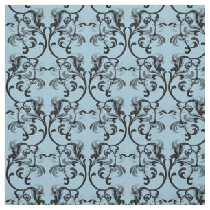 Blaues Pariser Damask Muster Stoff