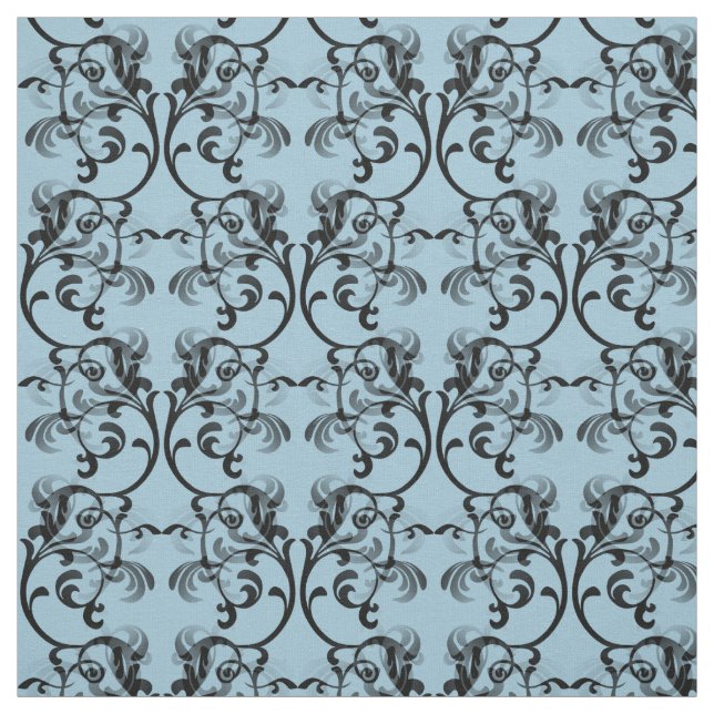 Blaues Pariser Damask Muster Stoff (Muster)
