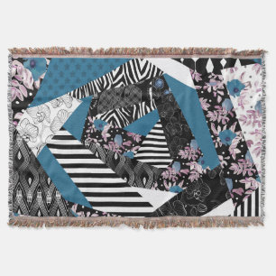 Blaues Patchwork, beliebt, Patchwork, Folk, rustik Decke