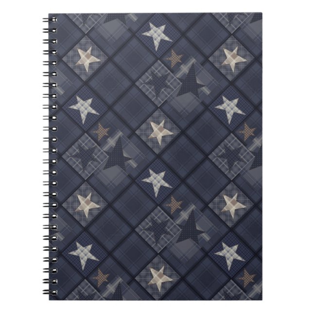 Blaues Patchwork Notizblock (Vorderseite)