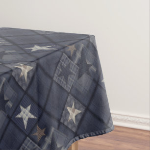Blaues Patchwork Tischdecke