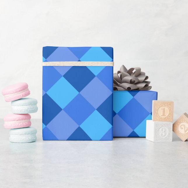 Blaues Patchwork-Wrapping-Papier Geschenkpapier (Babyparty)