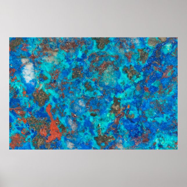 Blaues patteriertes Shattuckite Poster (Vorne)