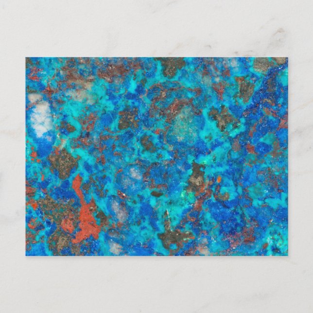 Blaues patteriertes Shattuckite Postkarte (Vorderseite)