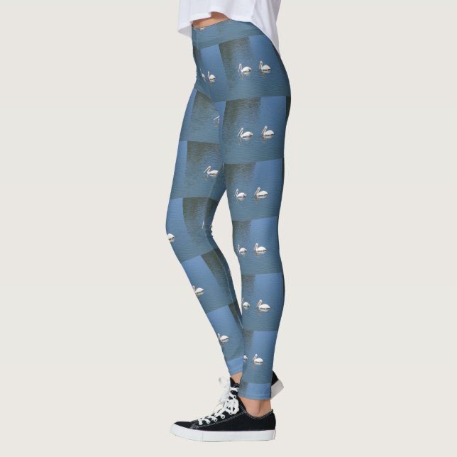 Blaues Pelikopaar Leggings (Links)