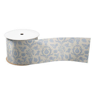 Blaues Perfect Pear Damast-Hochzeitsdusche-Band Satinband