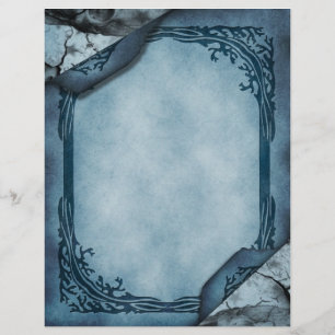 Blaues Pergament Gothic Letterhead Briefbogen