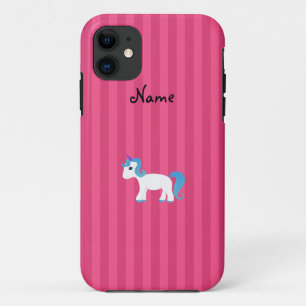Blaues personalisiertes Haar, unicorn rosa Streife Case-Mate iPhone Hülle