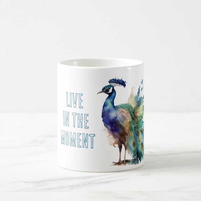 Blaues Pfau Kaffeetasse (Mittel)