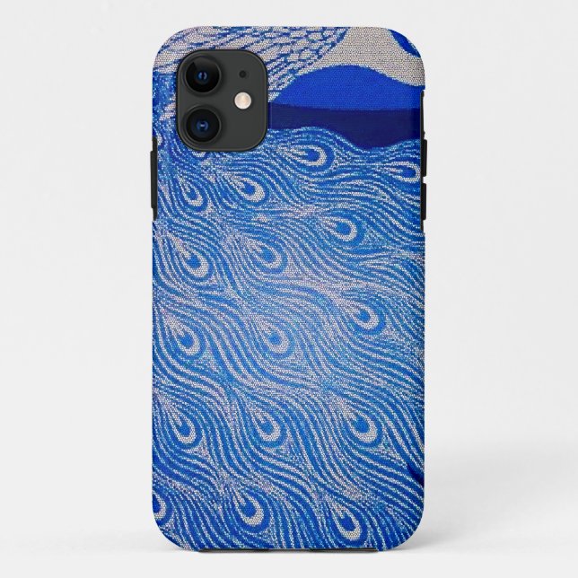 Blaues Pfau-Mosaik Case-Mate iPhone Hülle (Rückseite)