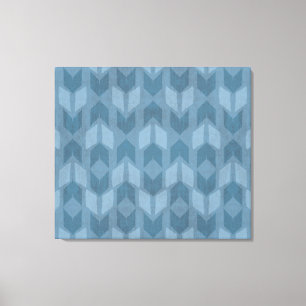 Blaues Pfeil-Muster Geo-Schritt-  im Freien Leinwanddruck