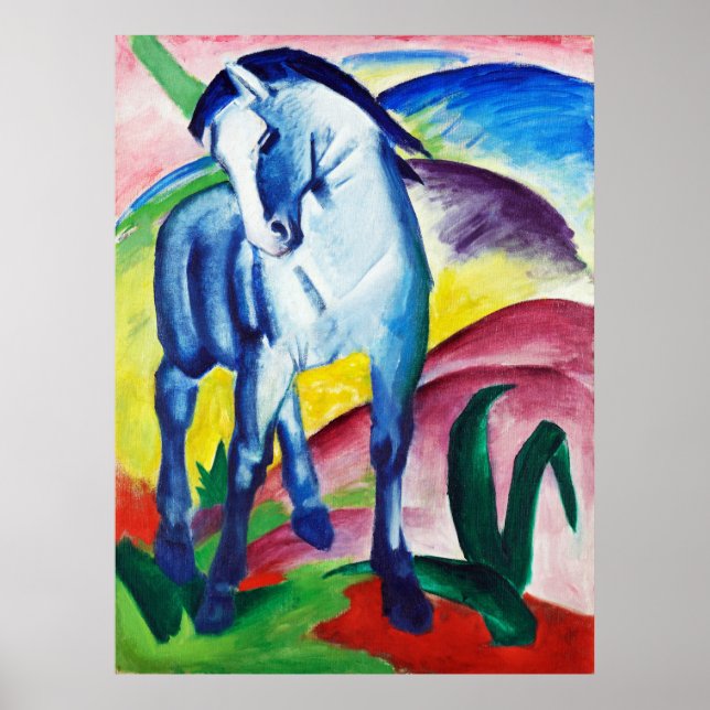 Blaues Pferd Gemälde von Franz Marc Poster (Vorne)