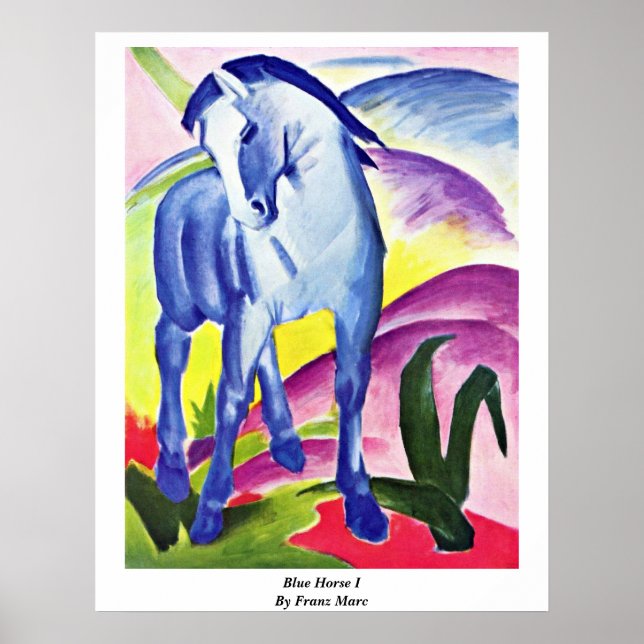 Blaues Pferd I von Franz Marc Poster (Vorne)