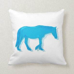 Blaues Pferd Kissen
