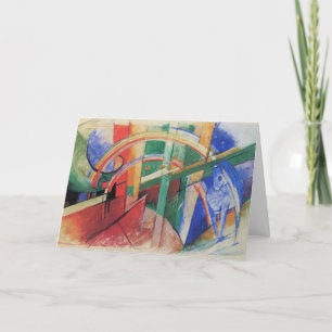 Blaues Pferd mit Regenbogen von Franz Marc Karte