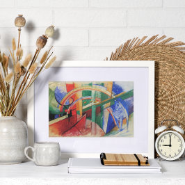 Blaues Pferd mit Regenbogen von Franz Marc Poster