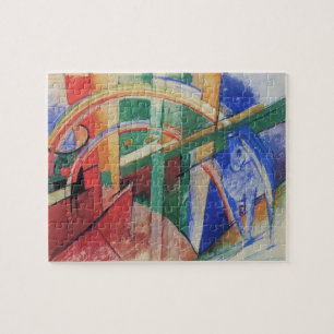 Blaues Pferd mit Regenbogen von Franz Marc Puzzle