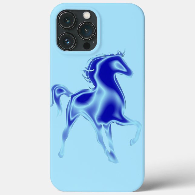 Blaues Pferd Modernes Design Case-Mate iPhone Hülle (Rückseite)