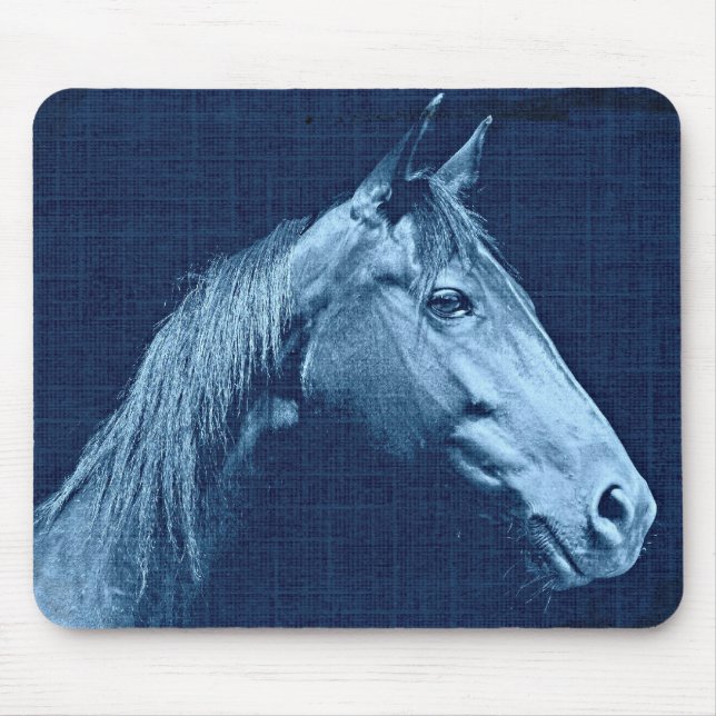 Blaues Pferd Mousepad (Vorne)