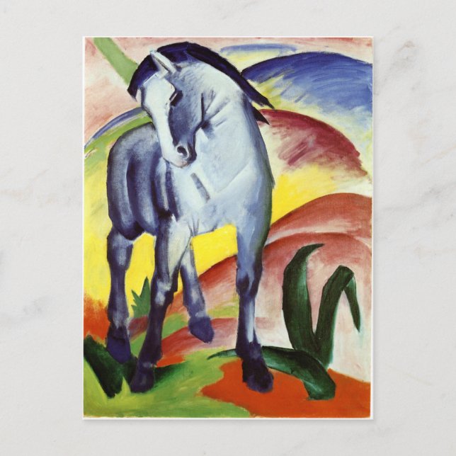 Blaues Pferd Postkarte (Vorderseite)