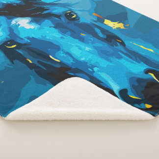 Blaues Pferd - Stärke und Eleganz Sherpadecke