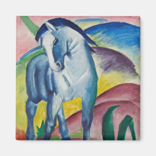 Blaues Pferd (Süße Tier) (von Marc Franz) Magnet