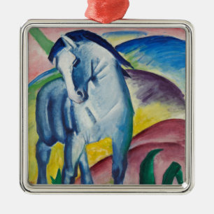 Blaues Pferd (Süße Tier) (von Marc Franz) Ornament Aus Metall