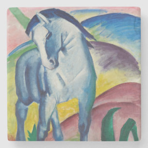 Blaues Pferd (Süße Tier) (von Marc Franz) Steinuntersetzer