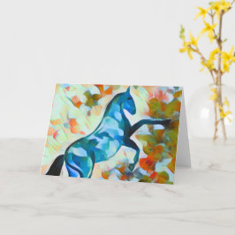 Blaues Pferd tanzen im Mondlicht Karte